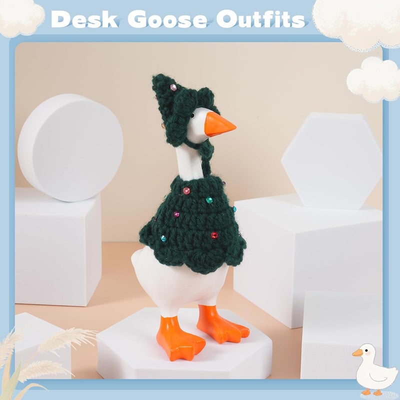 linastu 7inch Christmas Trees Desk Goose Outfits, Mini Desktop Goose Clothes Desk Goose Accessories Set for Magnetic Goose Statue (Christmas Trees) - Image 4